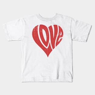 Retro Vintage Valentines Day Love Heart For Mens Womens Kids Kids T-Shirt